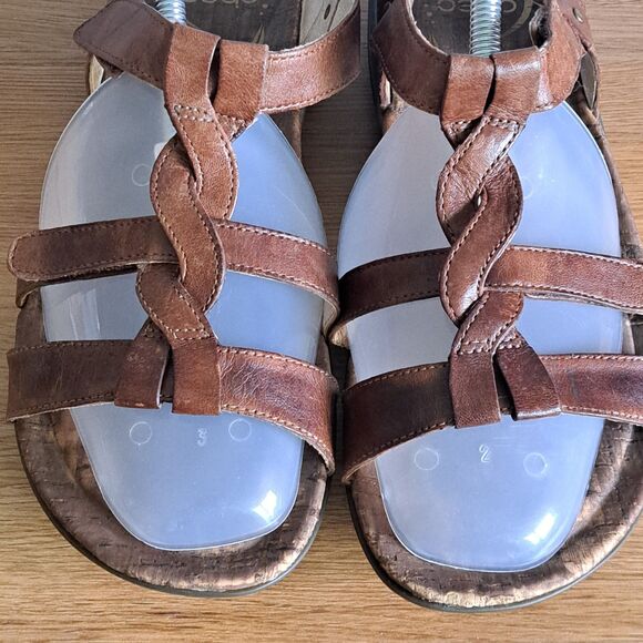 Abeo Bea Braid Women’s 8.5 Narrow Brown Leather Gladiator Sandals Flats Comfort - Picture 8 of 10